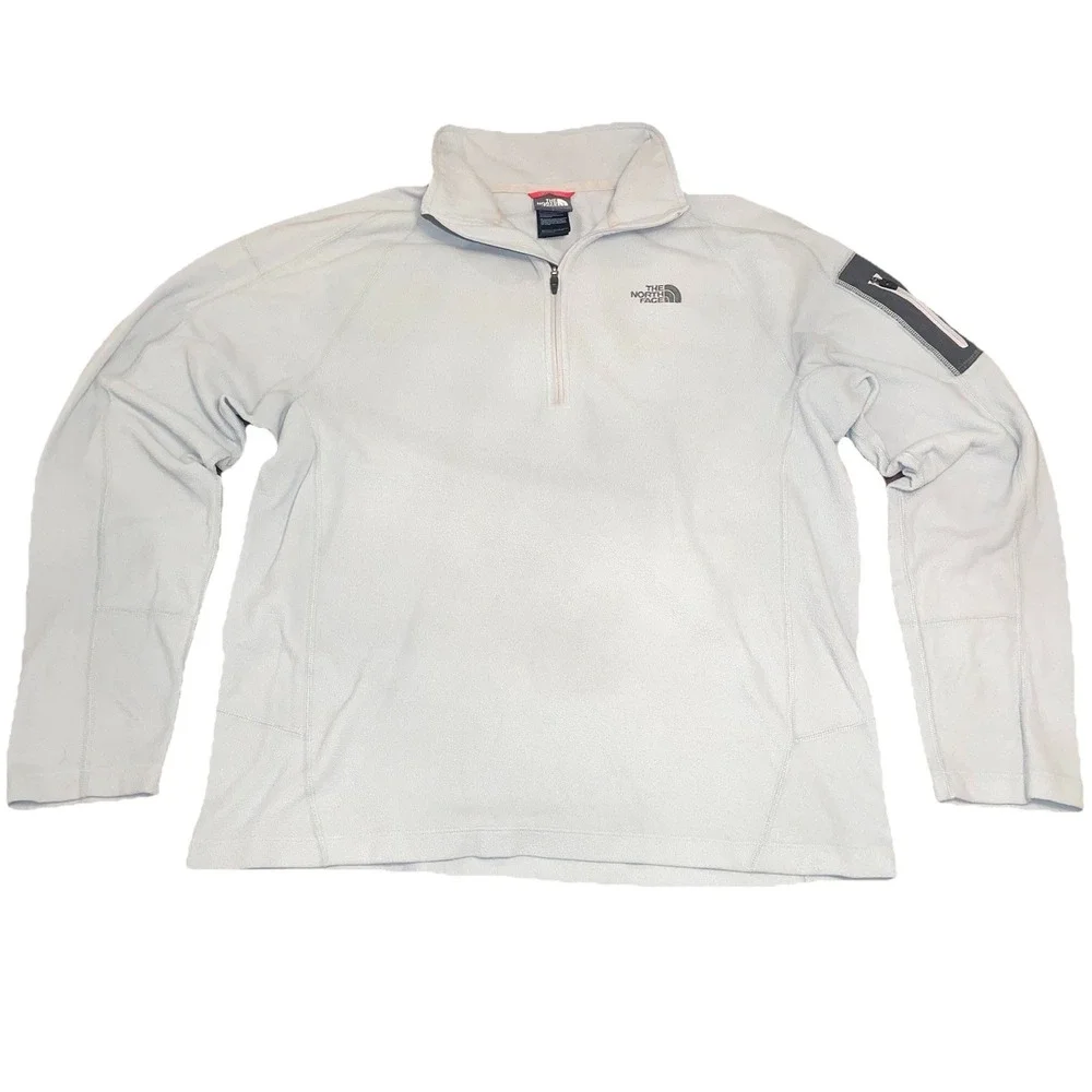 The North Face FlashDry 1/4 Zip Grey Pullover Jacket - Mens Large